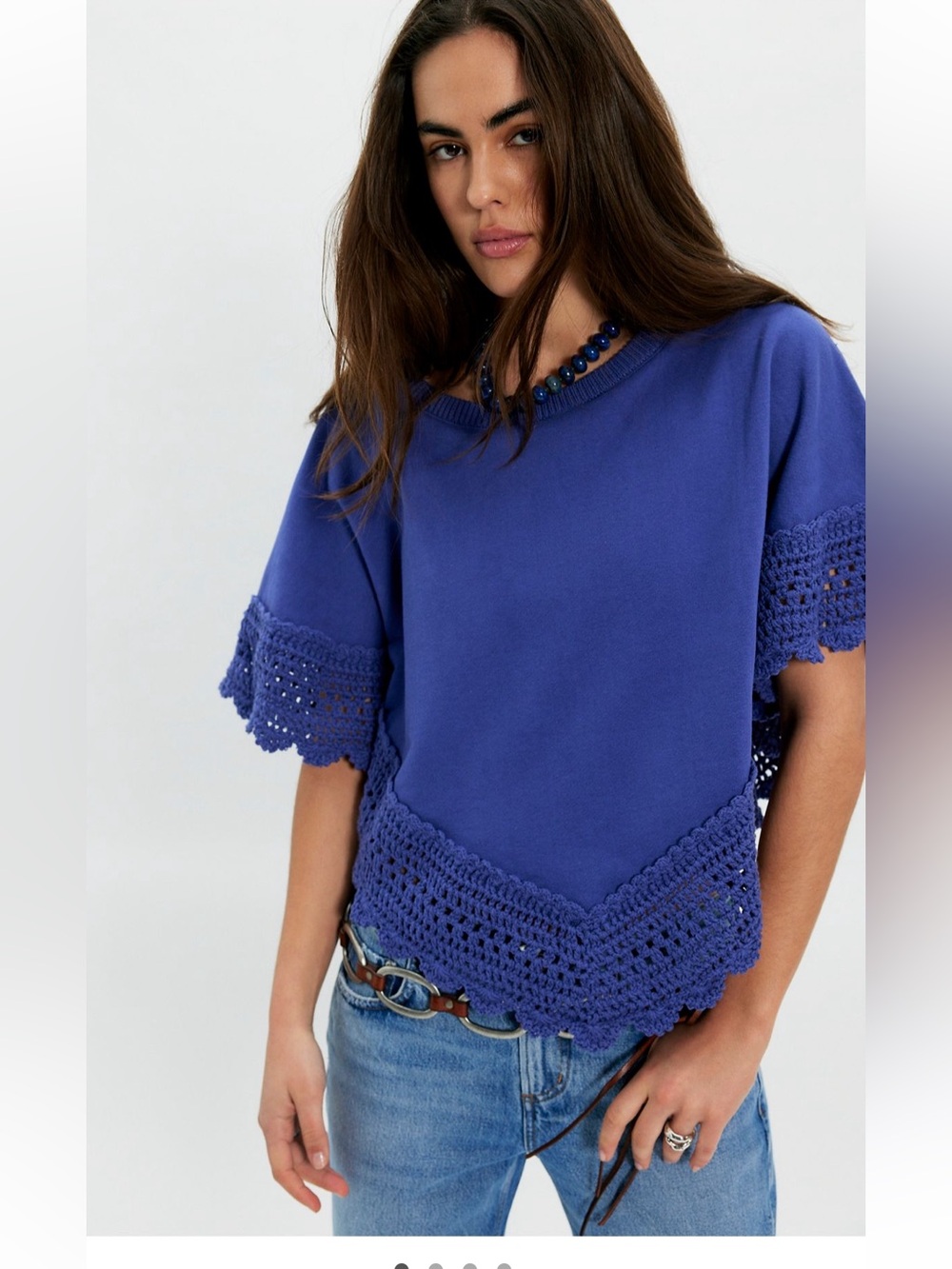 Free People Rae Crochet Sweater